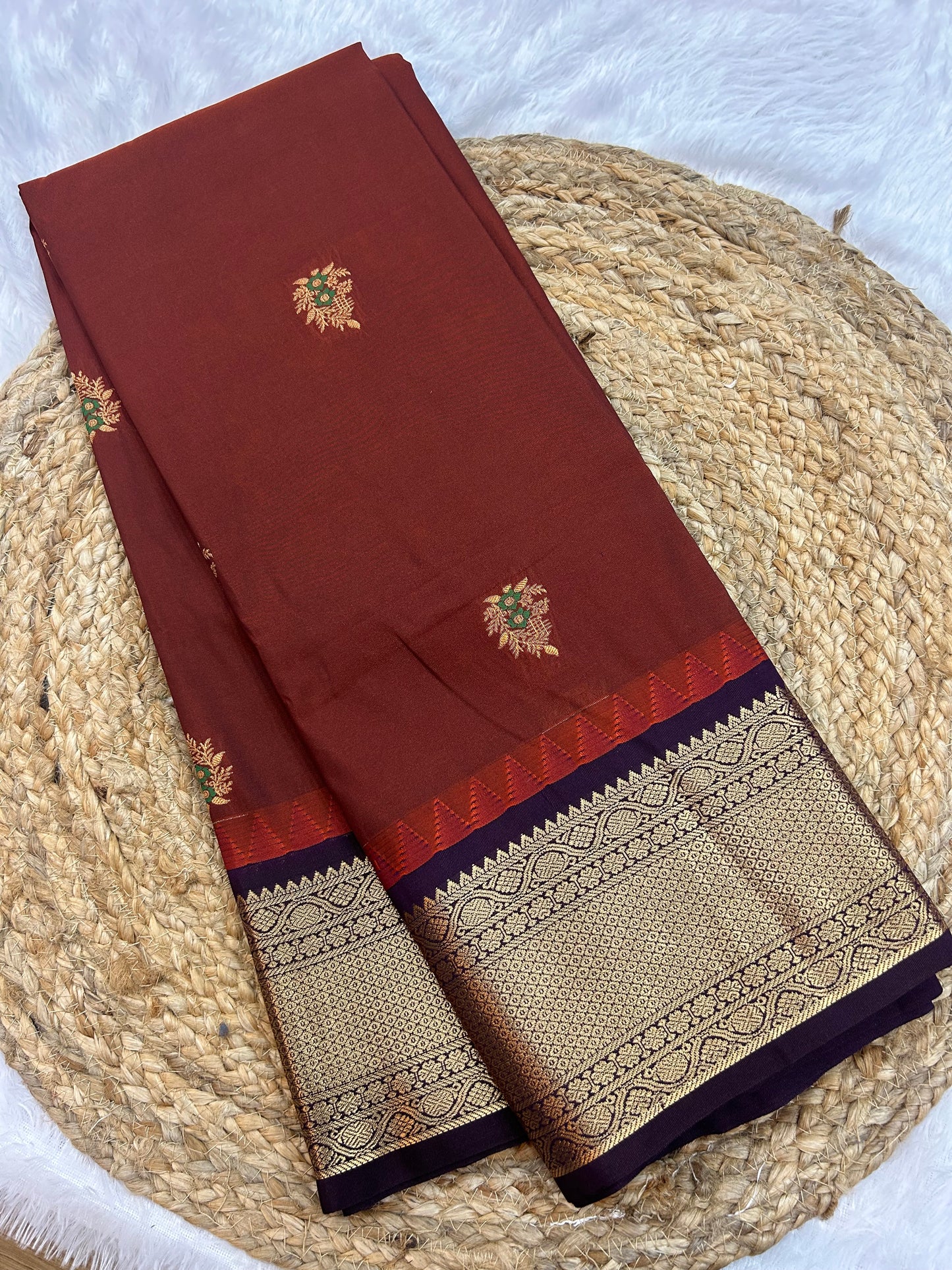 Semi silk floral butta saree