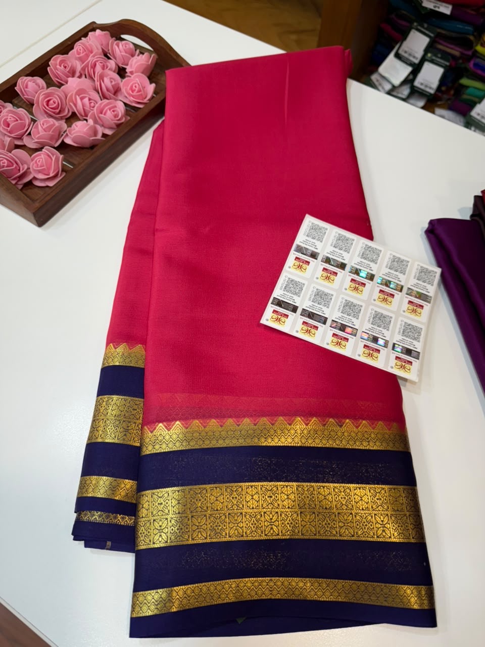 Mysore silk sarees light weight pattern