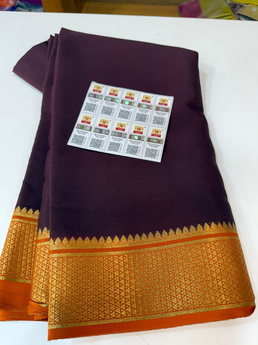Mysore silk sarees contrast pattern