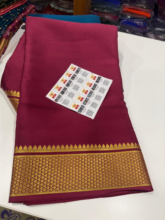 Mysore silk sarees self pattern