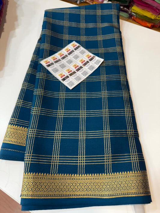 Mysore silk sarees multi check pattern
