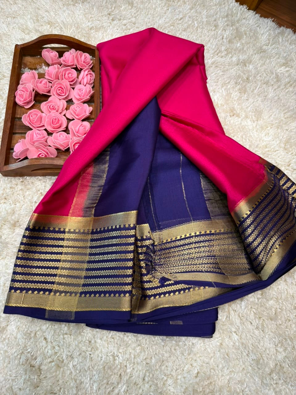 Mysore silk sarees light weight pattern