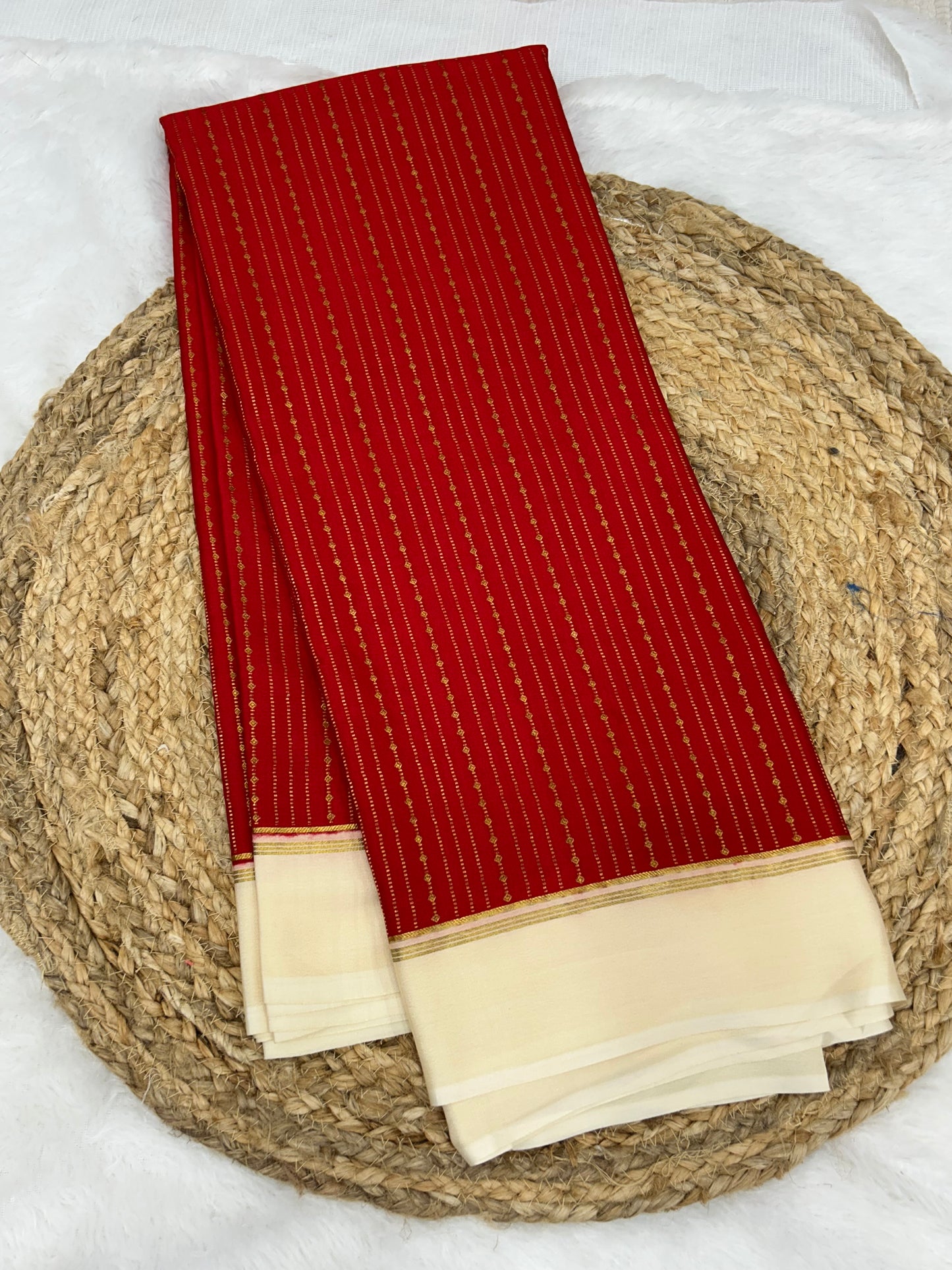 Mysore silk contrast stripes