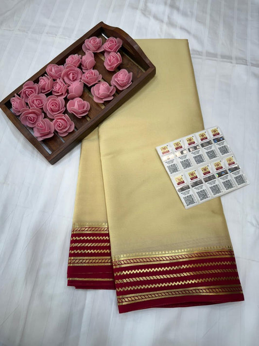 Mysore silk sarees light weight pattern