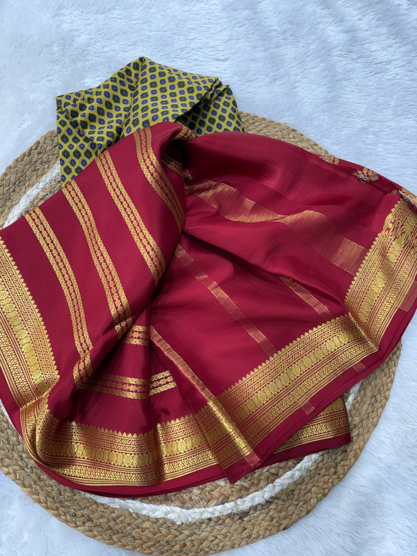 Printed Mysore silk saree
