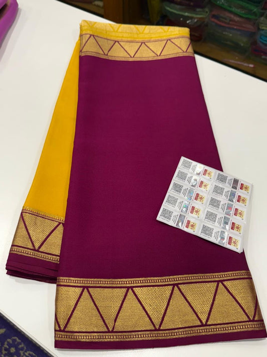 Half n Half pattern Mysore silk Saress