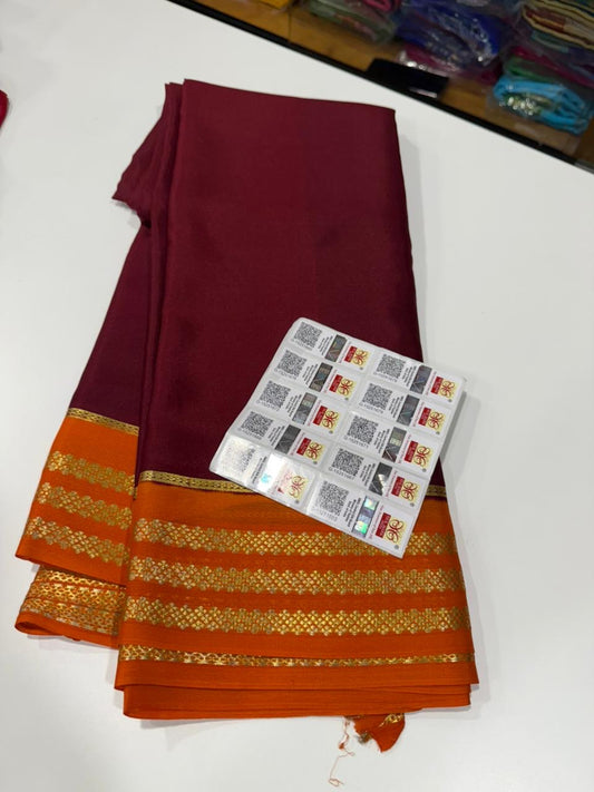 Mysore silk sarees contrast pattern