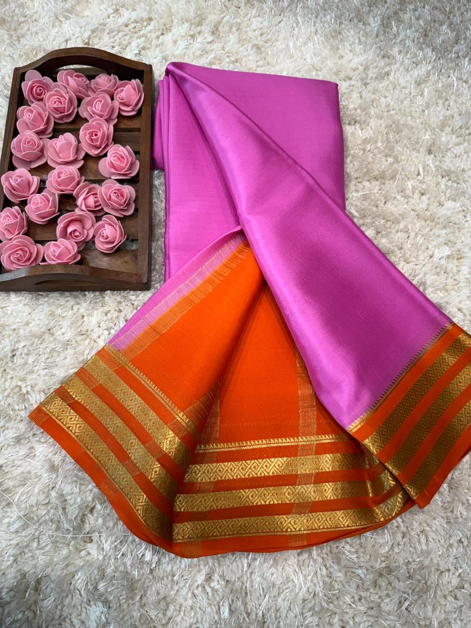 Mysore silk sarees light weight pattern