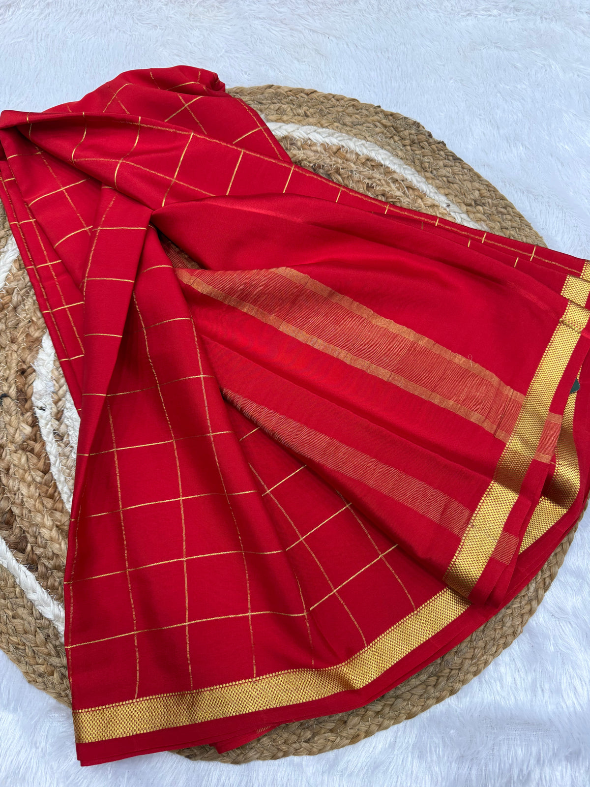 Mysore silk self checks