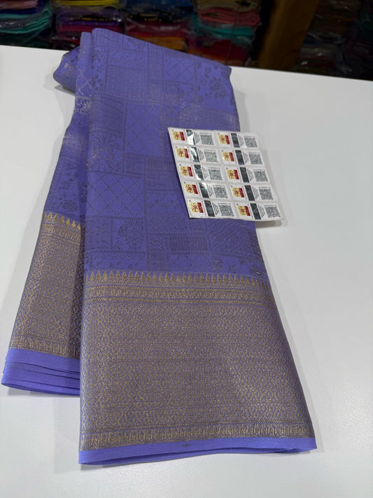 Beautiful Silk brocade fabric with zari