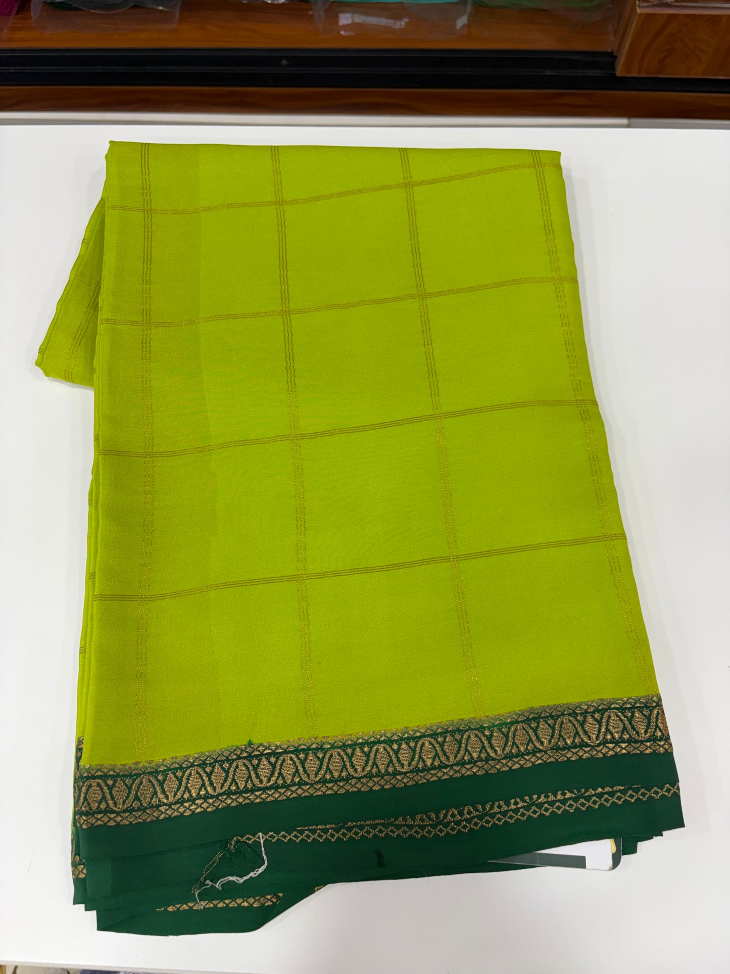 Pure Zari Checks Contrast