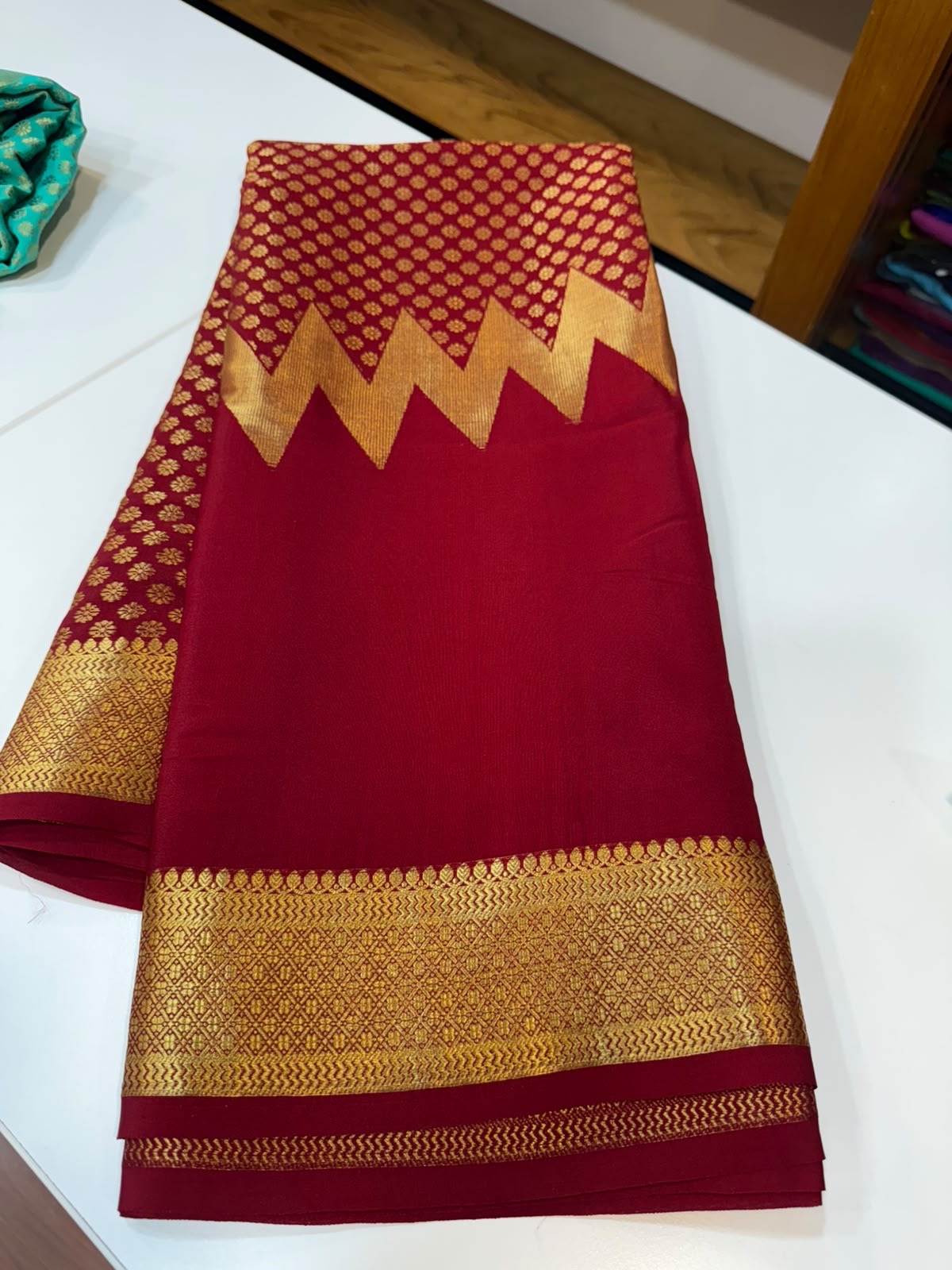 Mysore silk sarees self Butta pattern