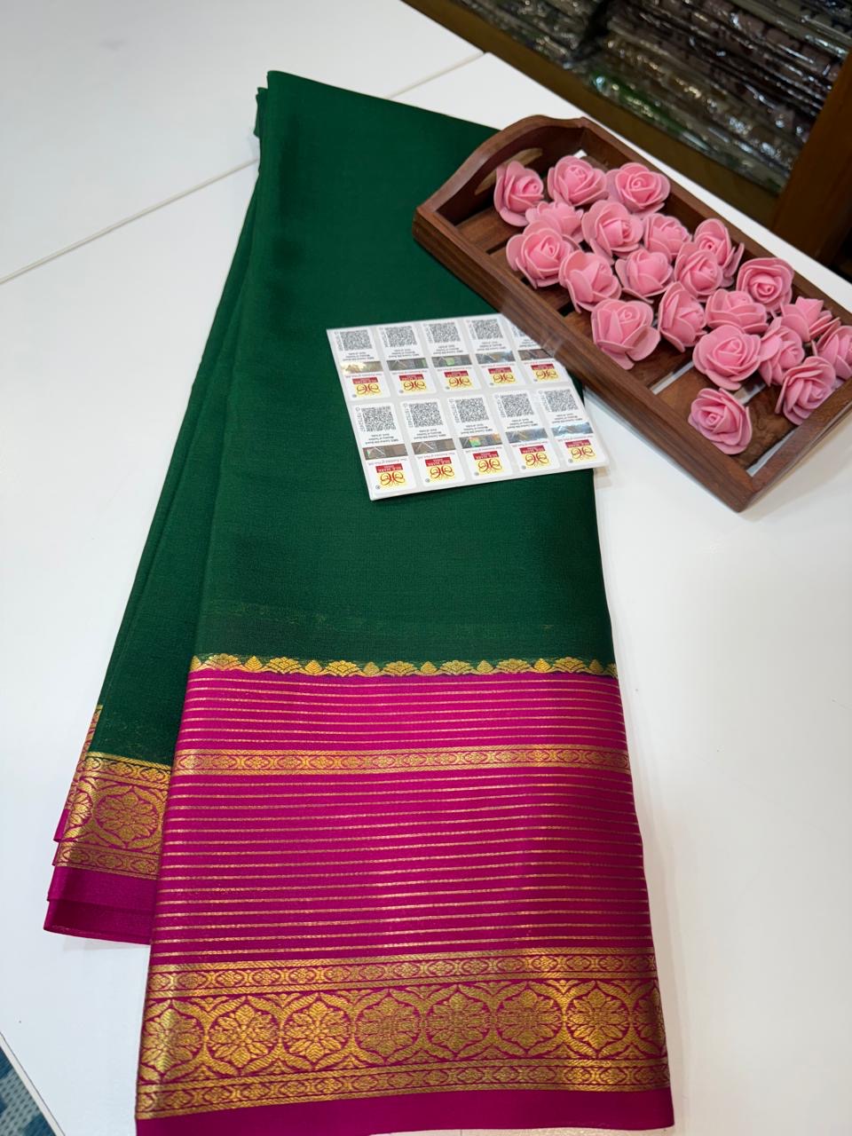 Mysore silk sarees light weight pattern