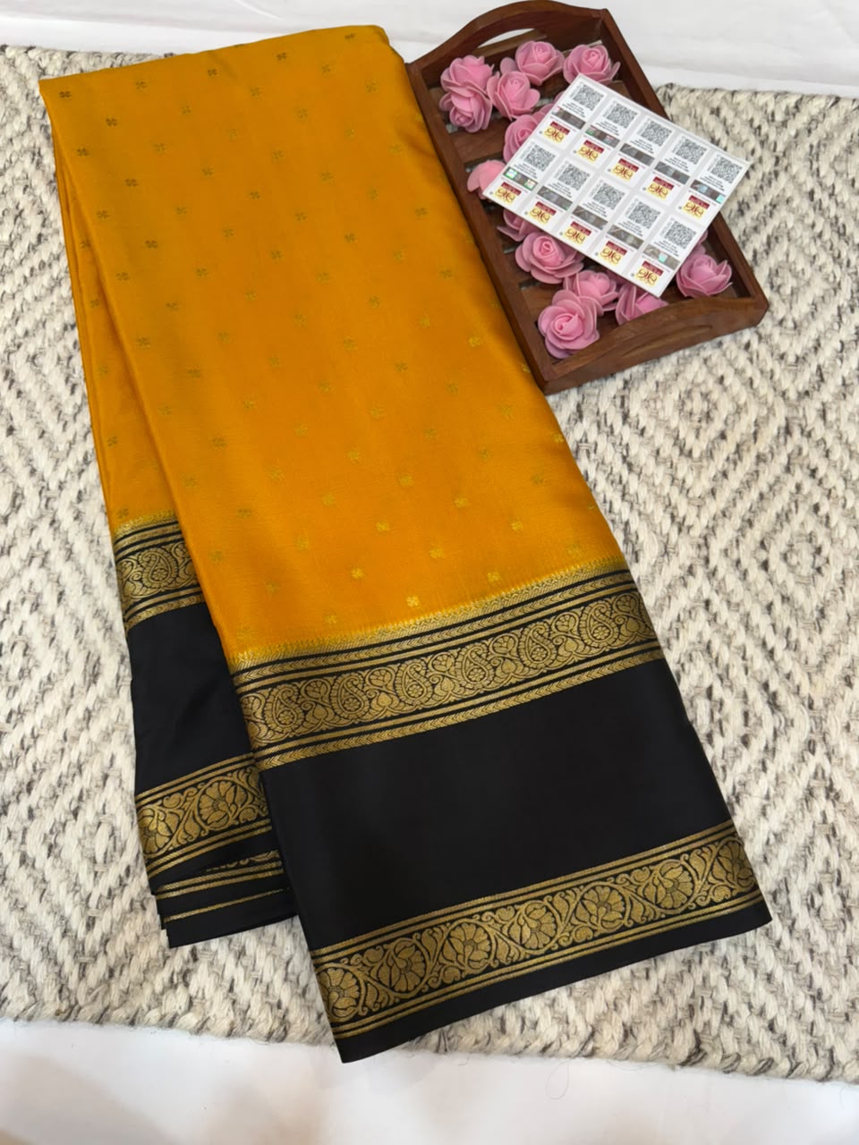 Mysore silk sarees contrast pattern