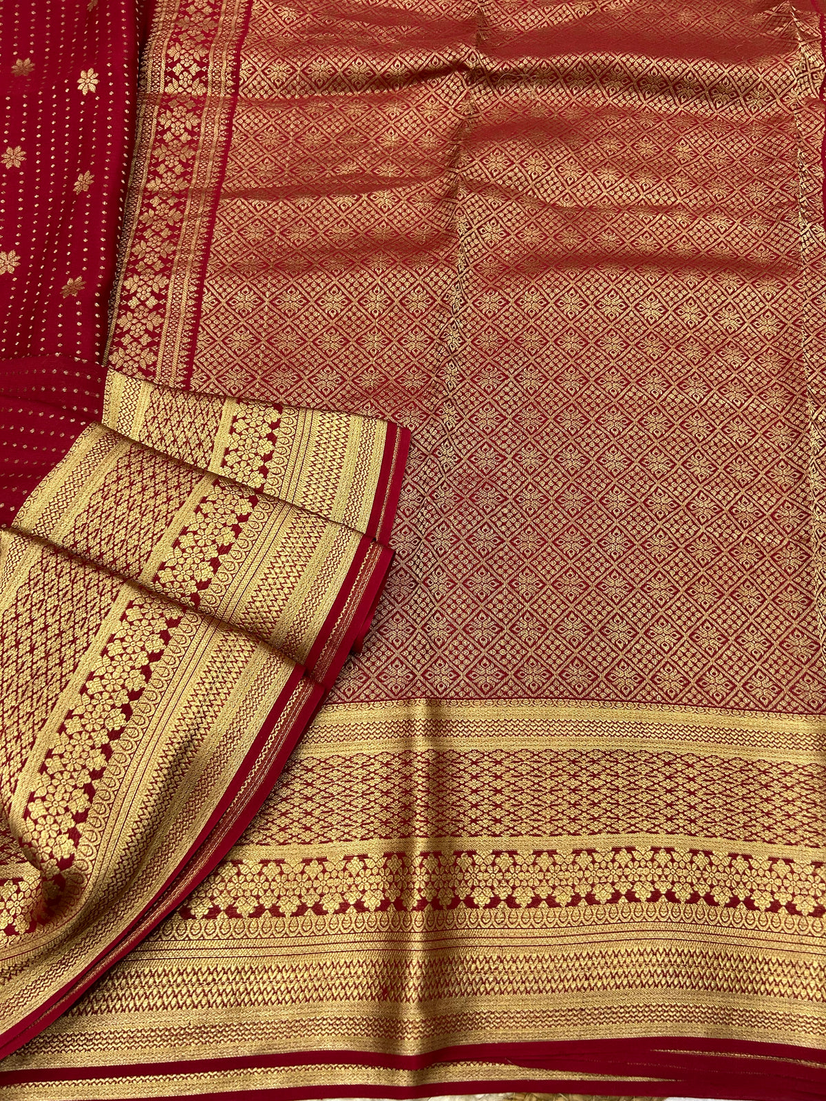 Mysore silk floral butta