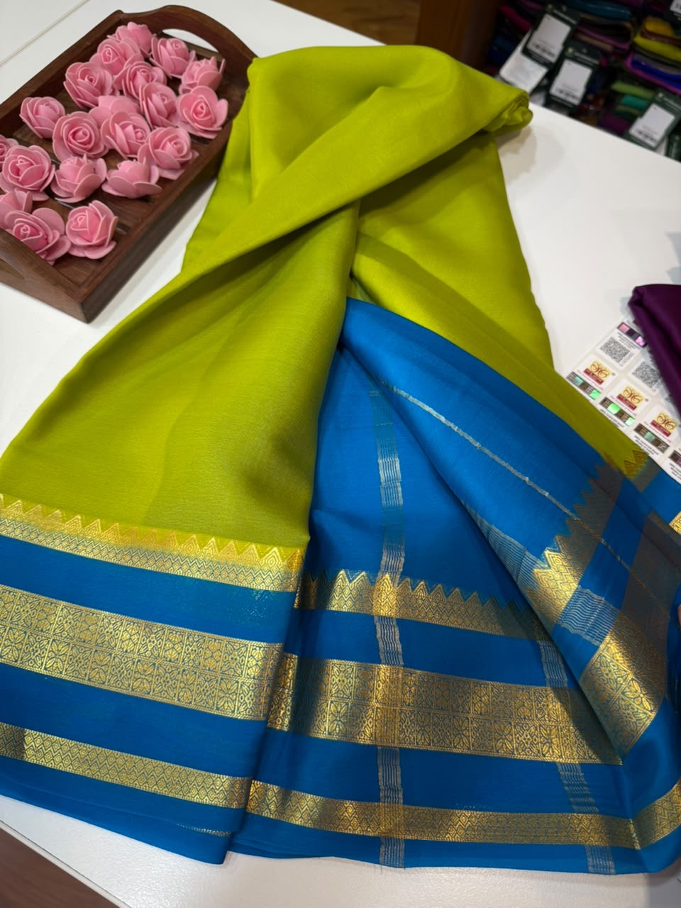 Mysore silk sarees light weight pattern