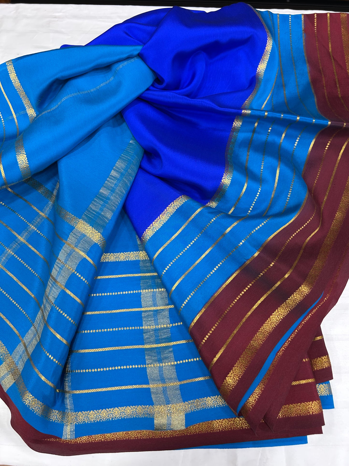 Gold lace Mysore silk