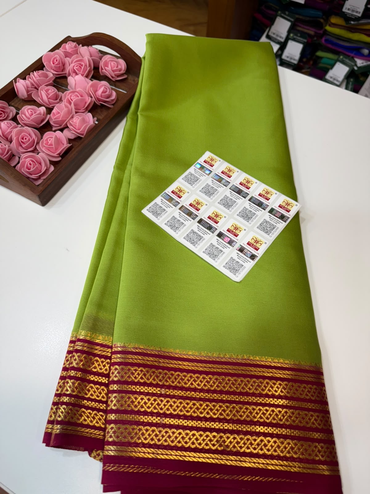 Mysore silk sarees light weight pattern