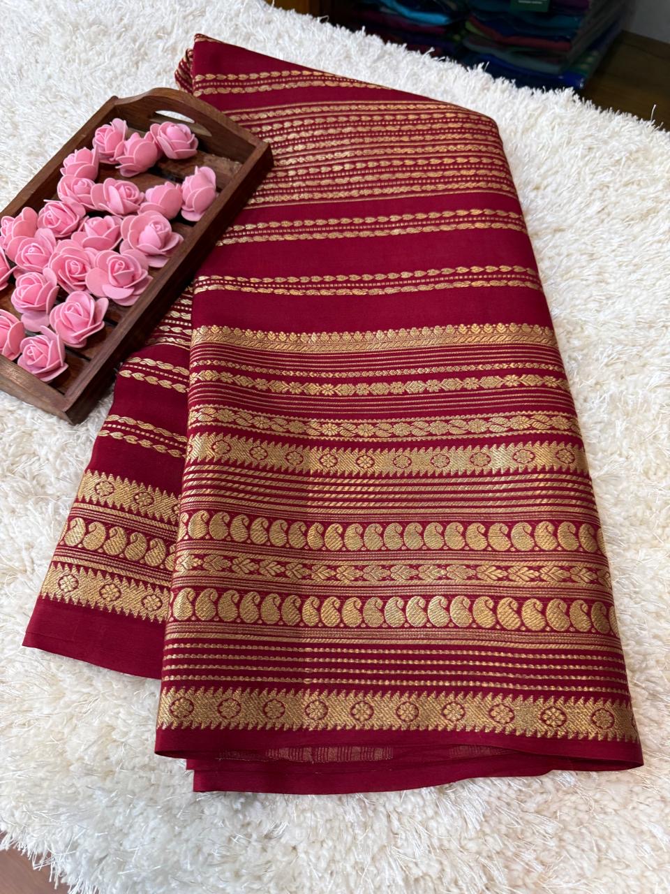 Mysore silk sarees self pattern