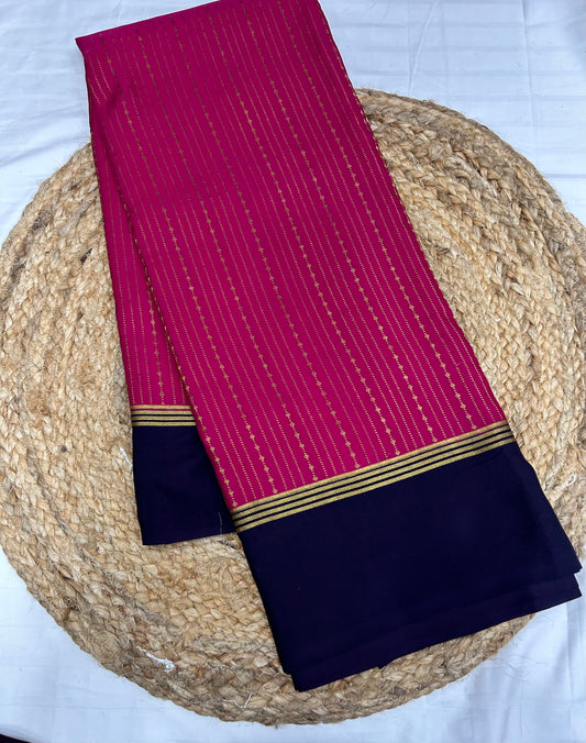 Contrast stripes Mysore silk