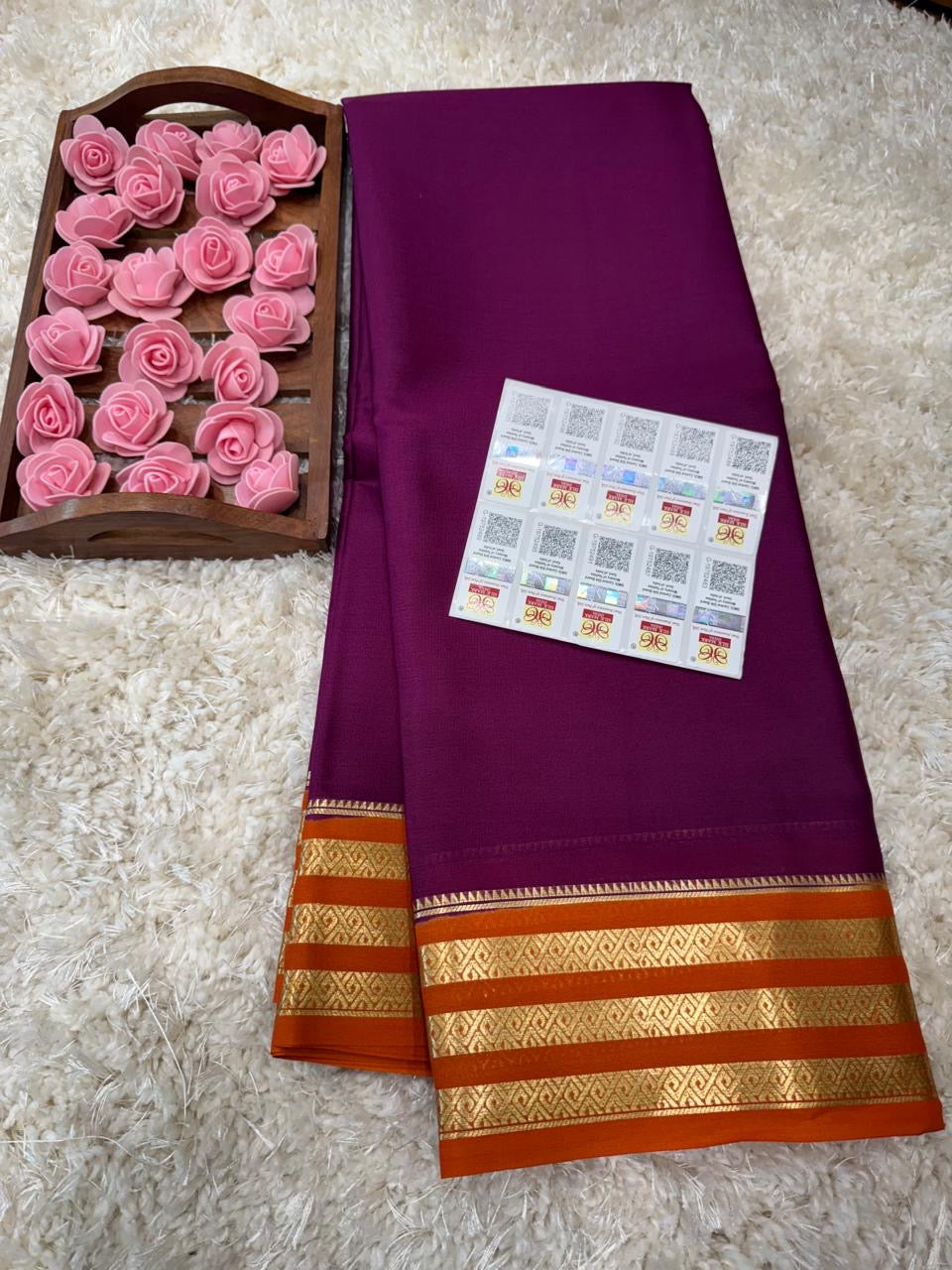 Mysore silk sarees light weight pattern