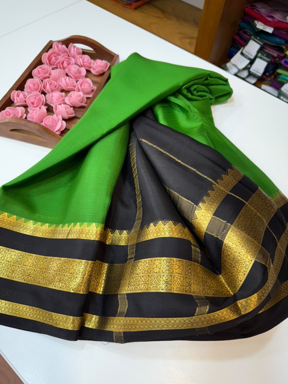 Mysore silk sarees light weight pattern