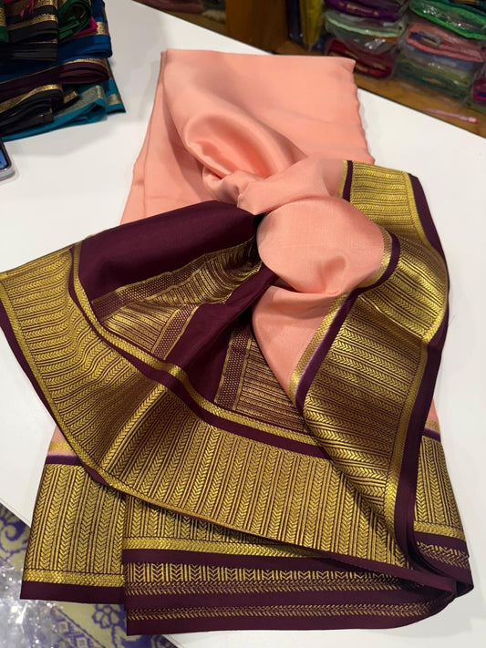 Mysore silk saree contrast border