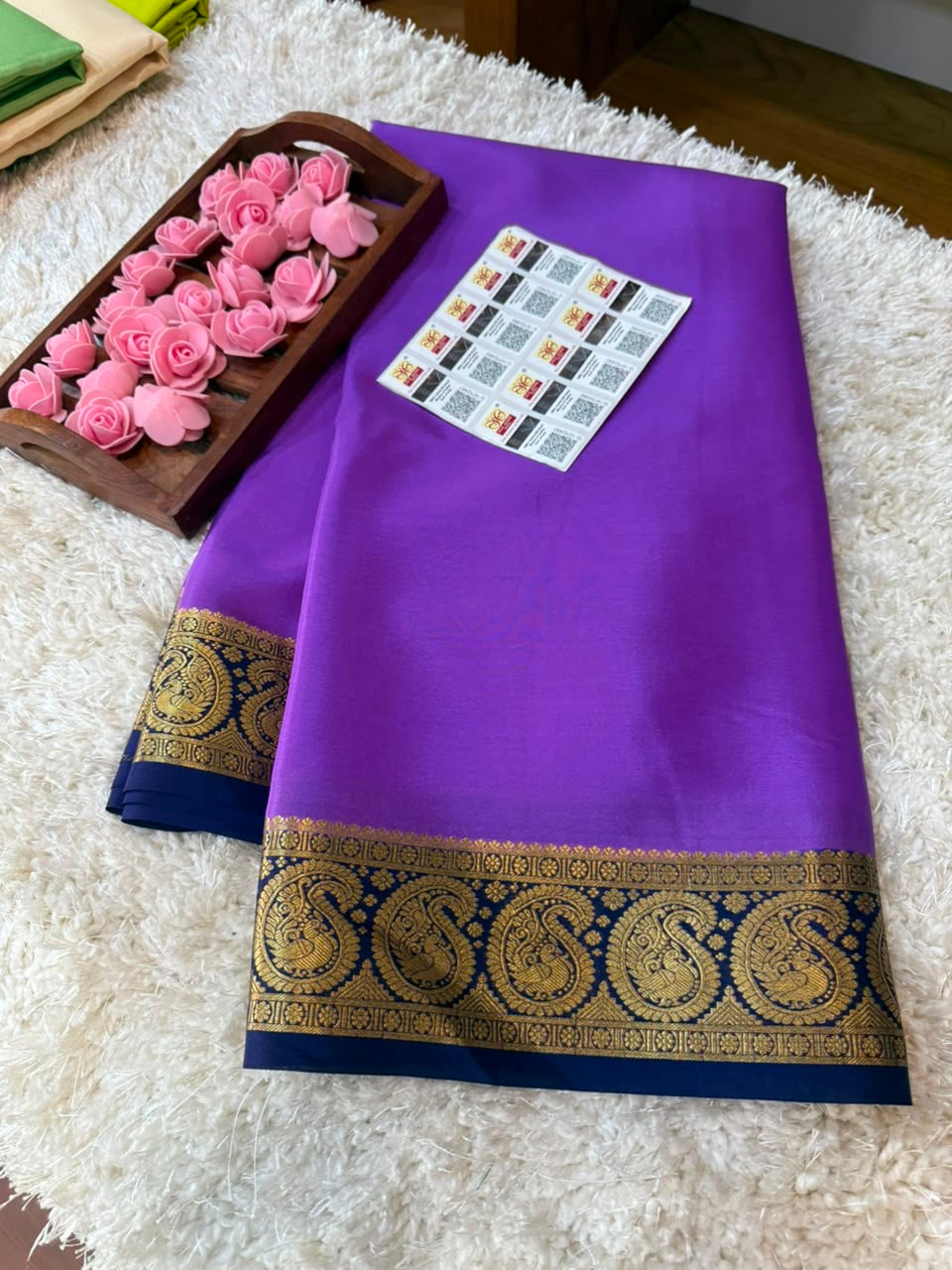 Mysore silk sarees contrast pattern