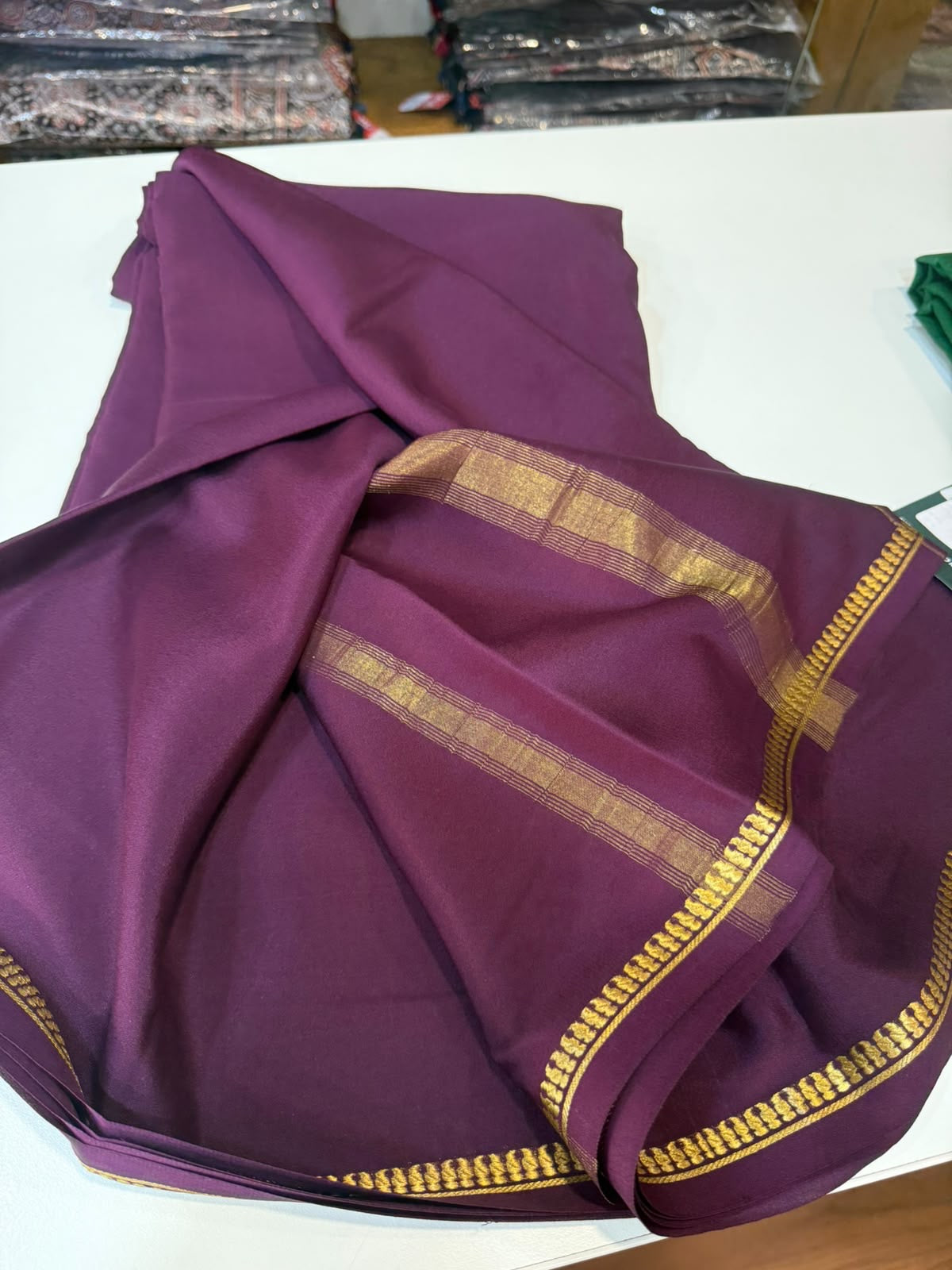 Mysore silk sarees self premium zari pattern