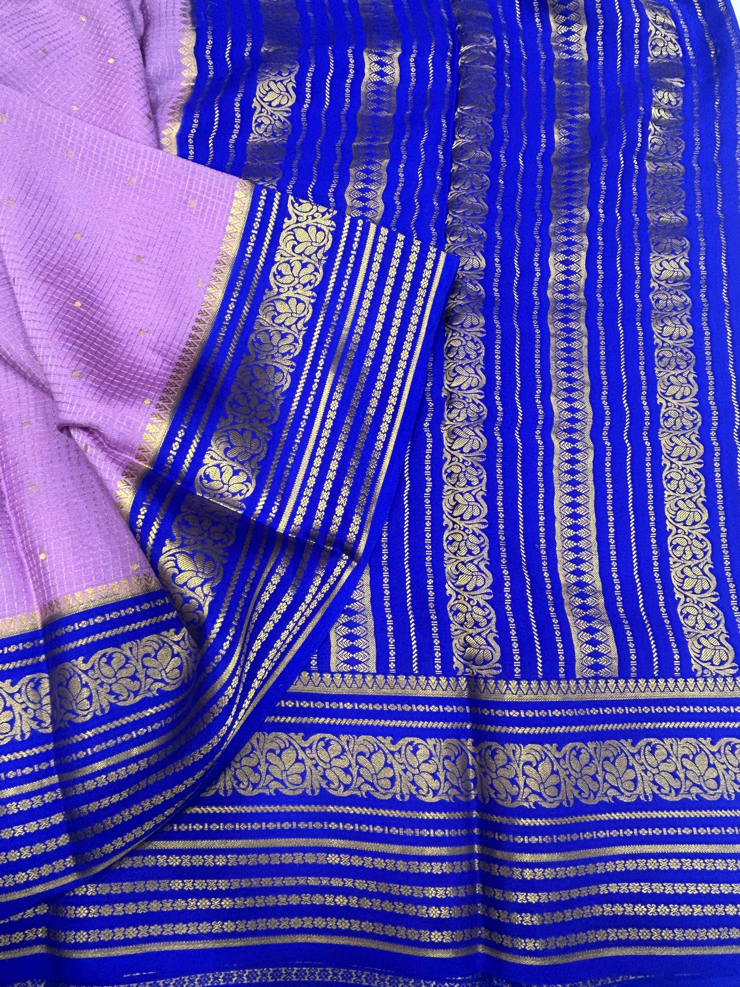 Mysore silk contrast checks