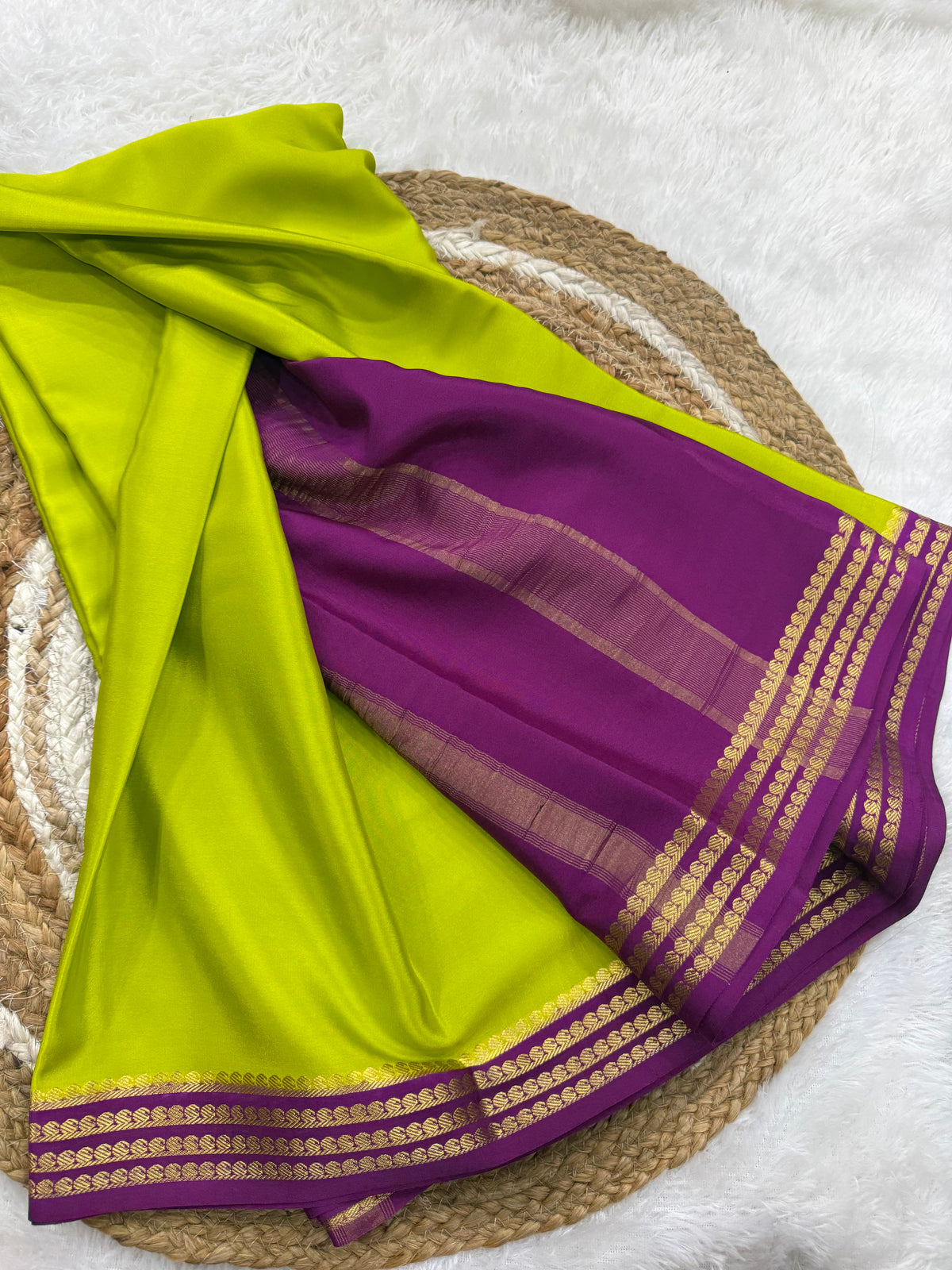 Mysore silk contrast border
