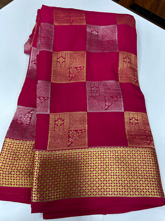 Mysore silk self checks