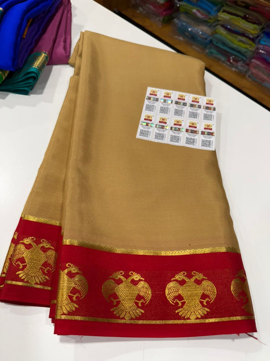 Mysore silk saree contrast pattern