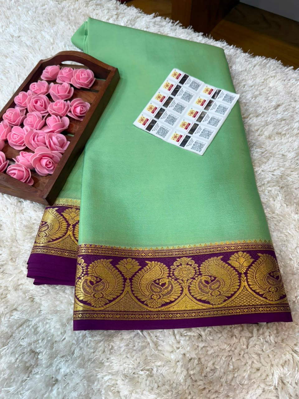 Mysore silk sarees contrast pattern
