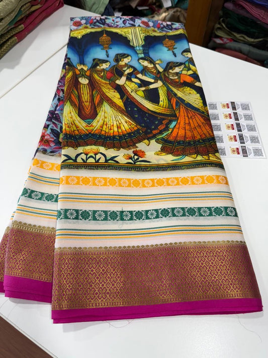 😍Digital print mysore silk sarees 😍