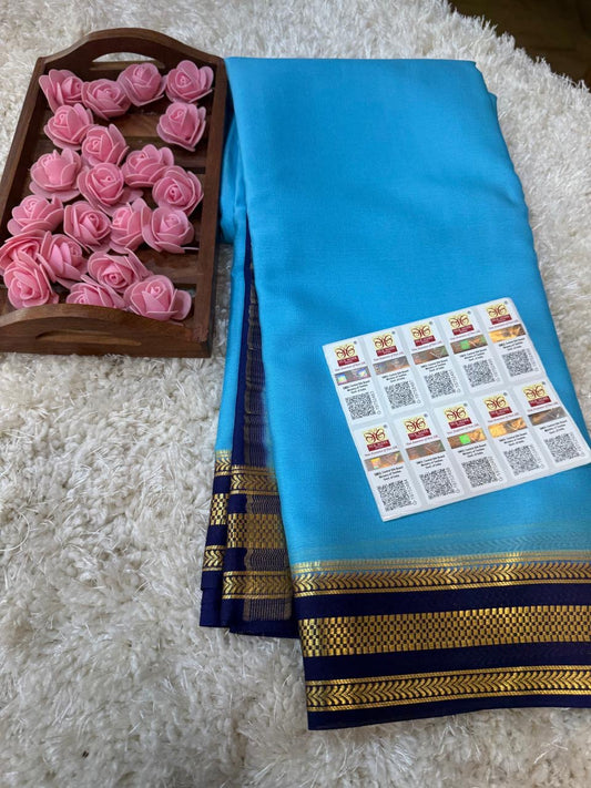 Mysore silk sarees light weight pattern