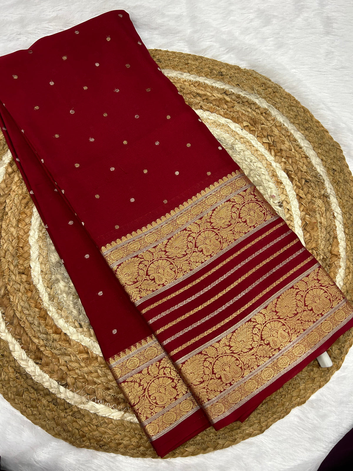 Mysore silk self butta