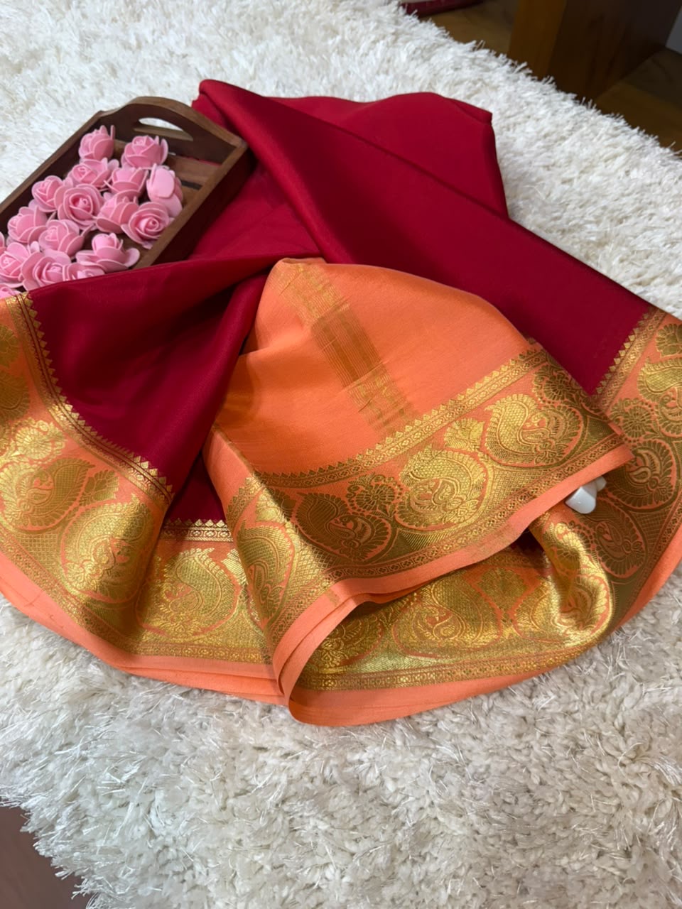 Mysore silk Sarees contrast pattern