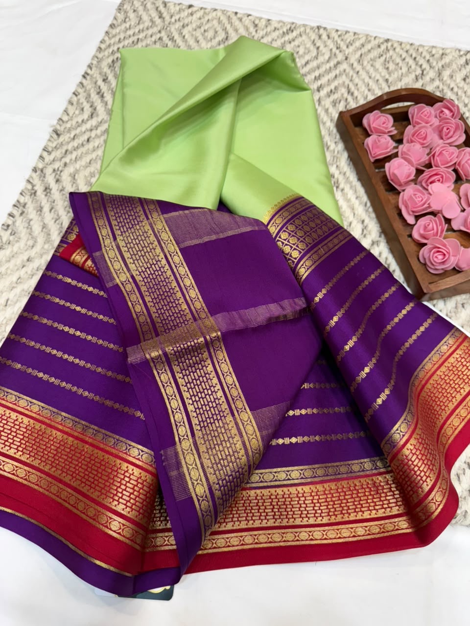 Mysore silk sarees 3D pattern
