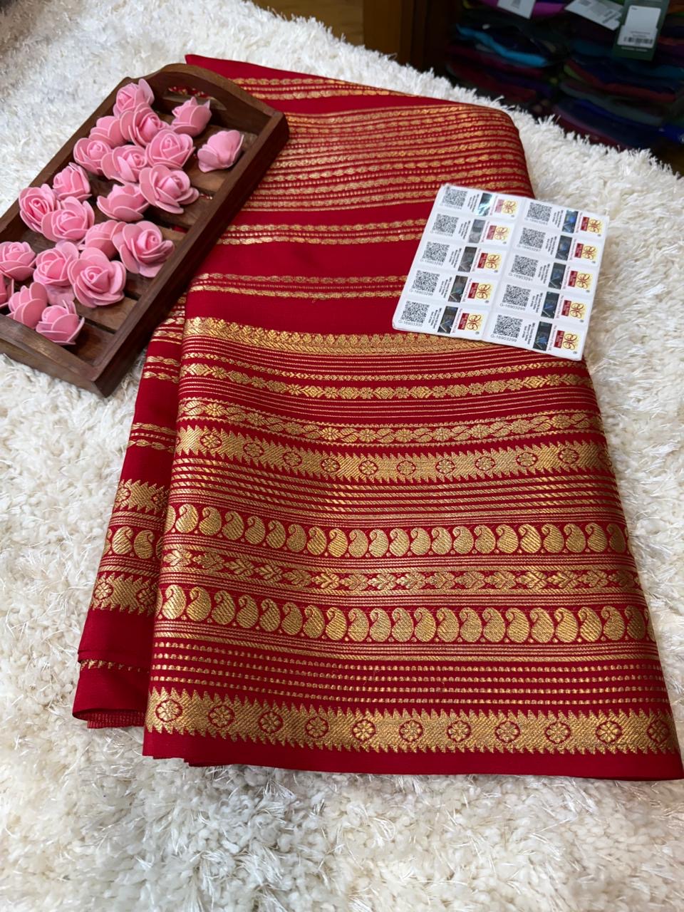 Mysore silk sarees self pattern