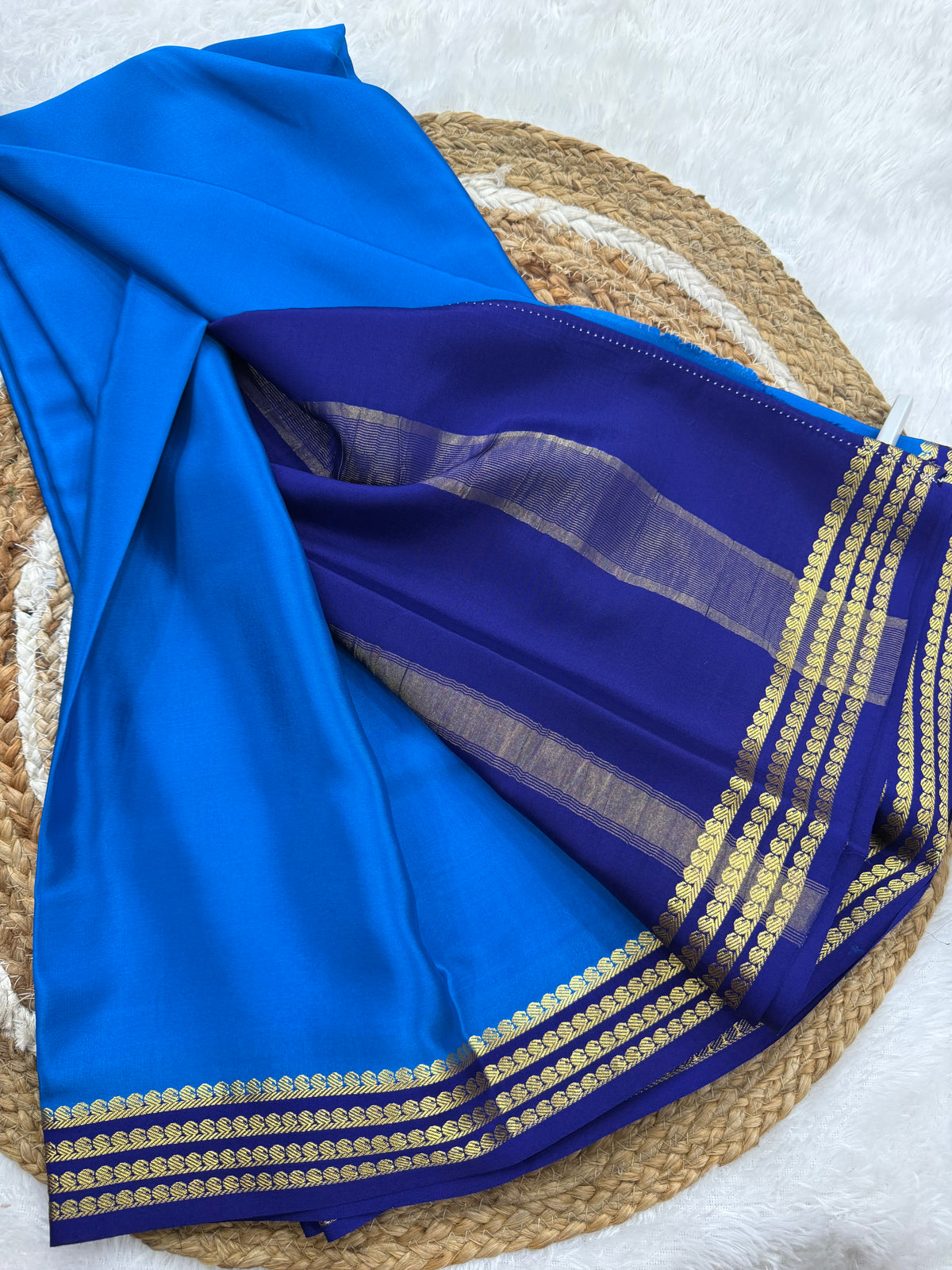 Mysore silk contrast border