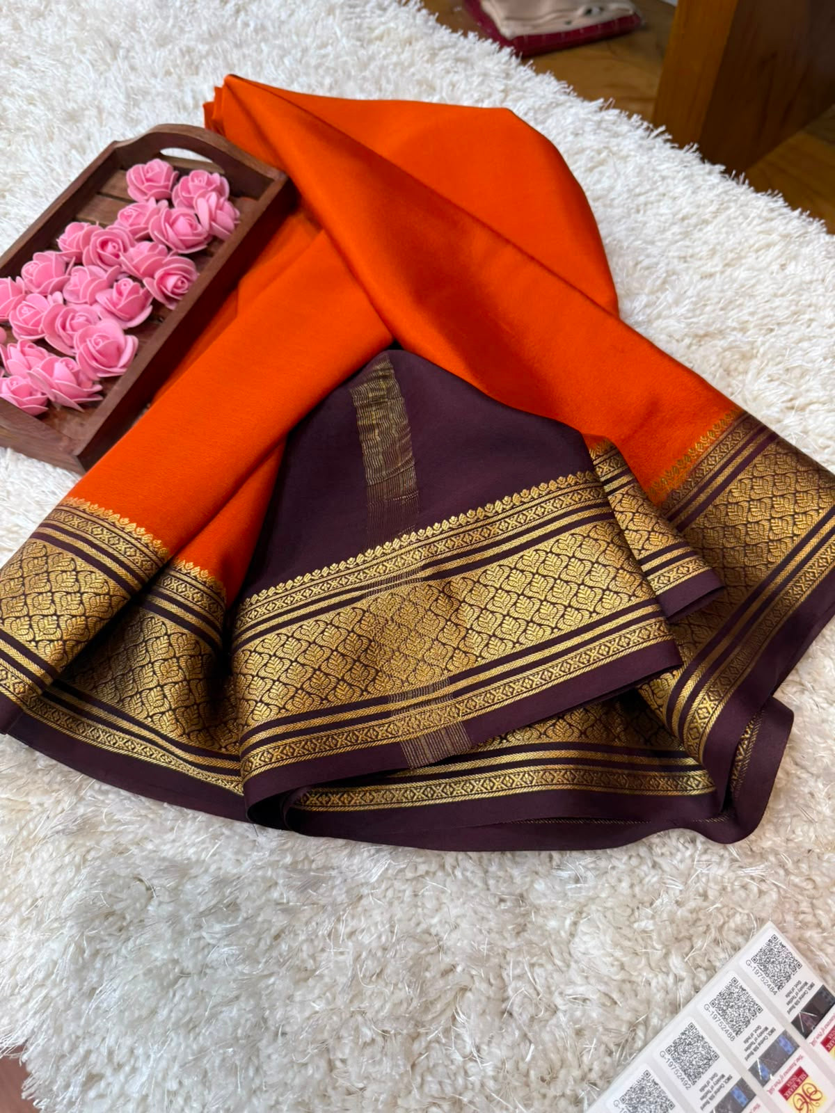 Mysore silk sarees contrast pattern