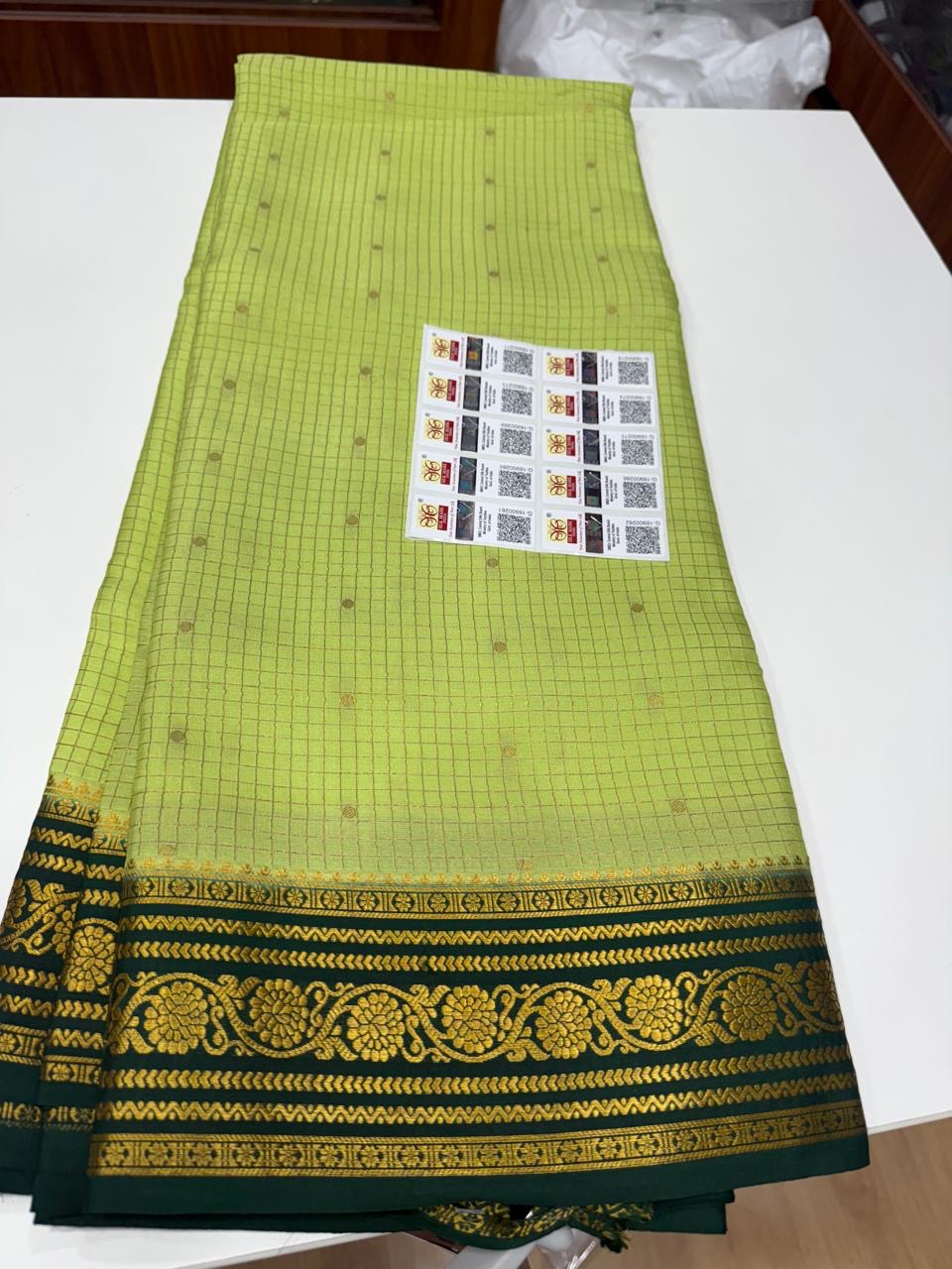 Mysore silk sarees contrast checks
