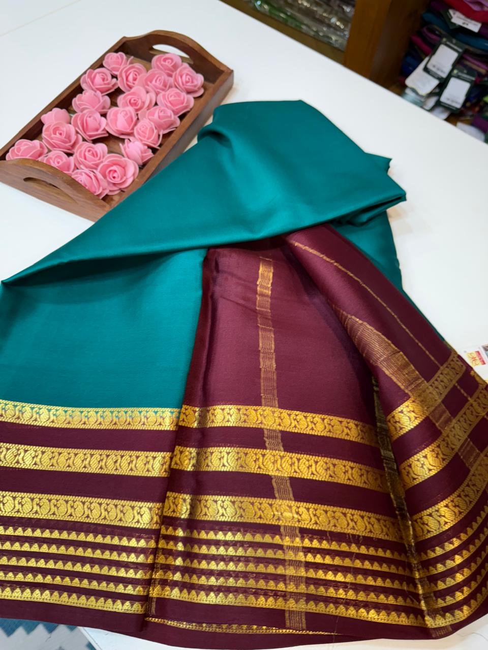 Mysore silk sarees light weight pattern