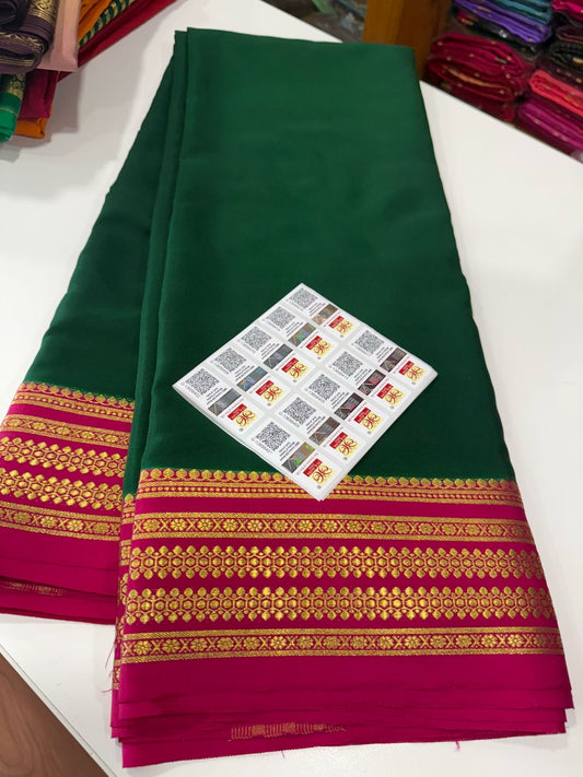 Traditional pattern mysore silk sarees with elegant color combinations