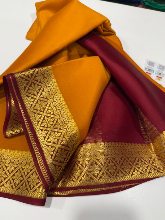 Mysore silk sarees light weight pattern