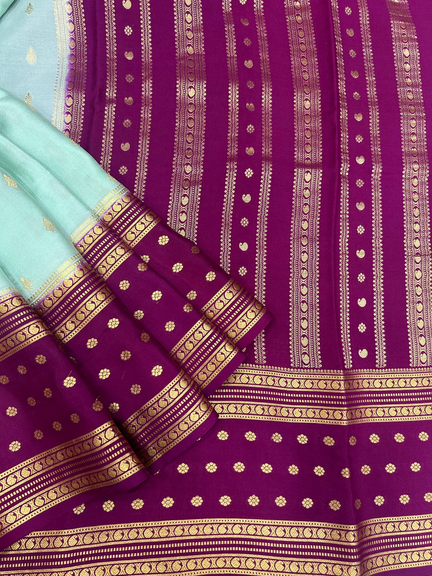 Mysore silk contrast butta