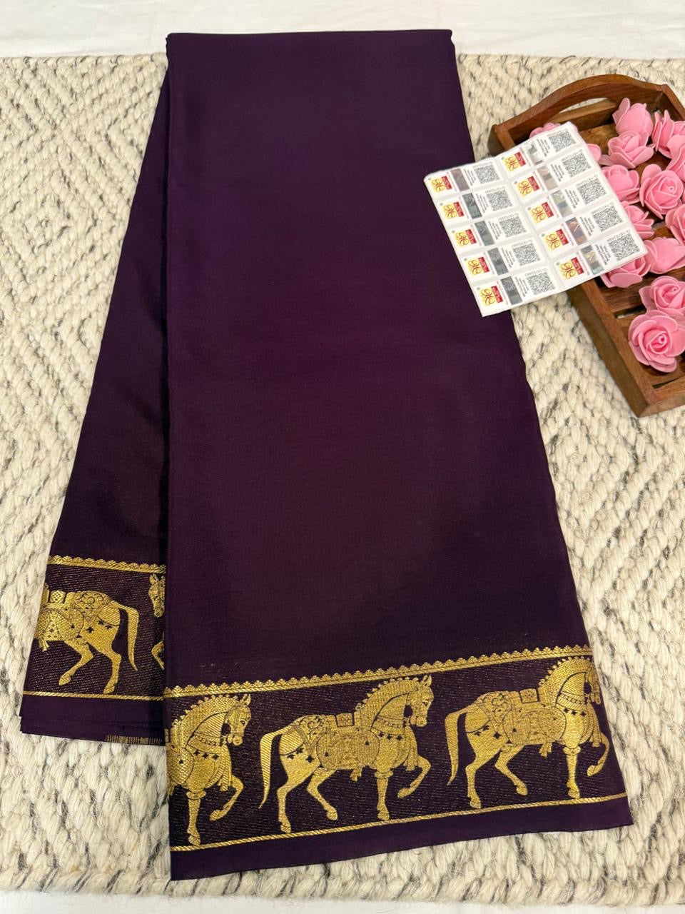 Mysore silk sarees self pattern