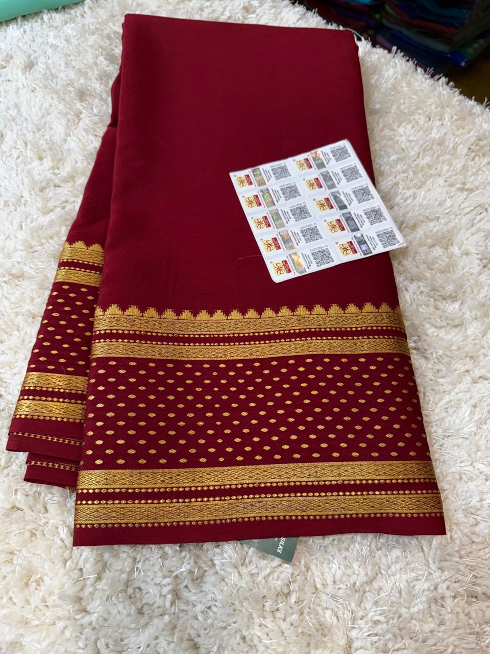 Mysore silk sarees self pattern