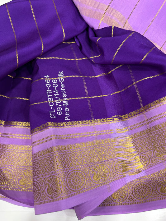 Gold lace Mysore silk saree